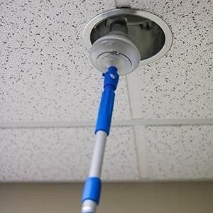 An extension bulb changer used to reach high fixtures