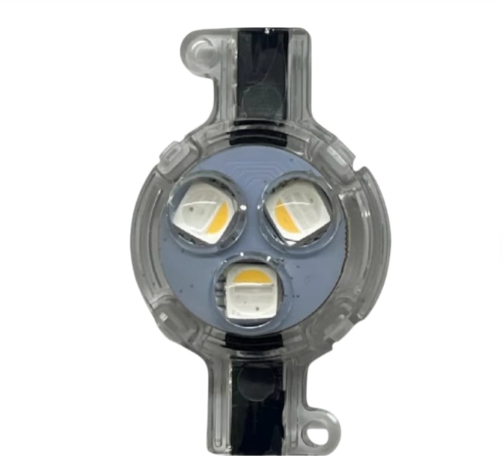 A Puck light module with three LEDs
