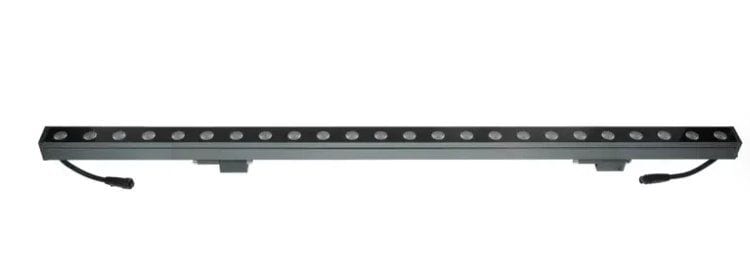 A wall washer bar with a row of LEDs