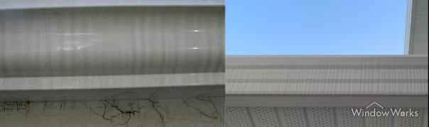 Tiger-stripe oxidation streaking on aluminum gutters